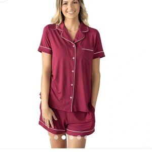 Kindred Bravely Clea Small Maternity Nursing Pajama Set Deep Berry
